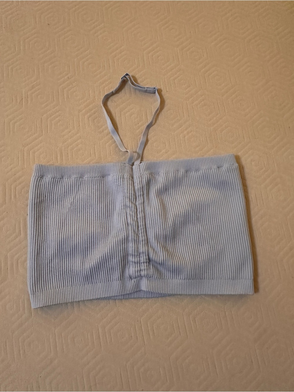aerie light blue ribbed bandeau with straps